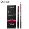 Qibest Fashion Black Rod Waterproof 12 Colors Lip Liner Lipstick Pen