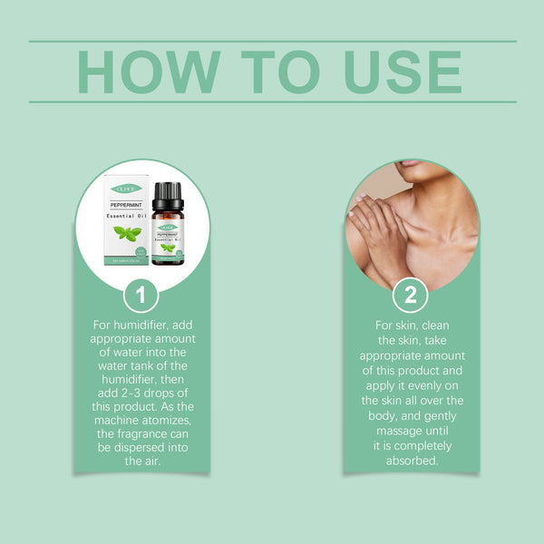 Mint Skin Care Essential Oil, Living Room Office Mint Fragrance Body Soothing Long-Lasting Moisture Lock To Enhance Skin