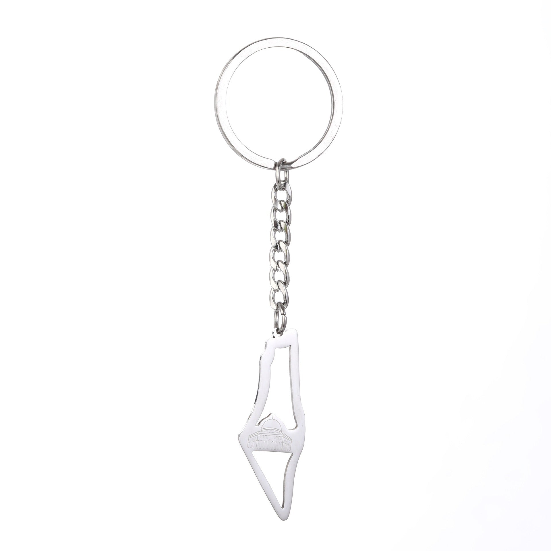 Israel Palestine Map Flag Drip Oil Stainless Steel Keychain Fashion Men's and Women's Stainless Steel Keys