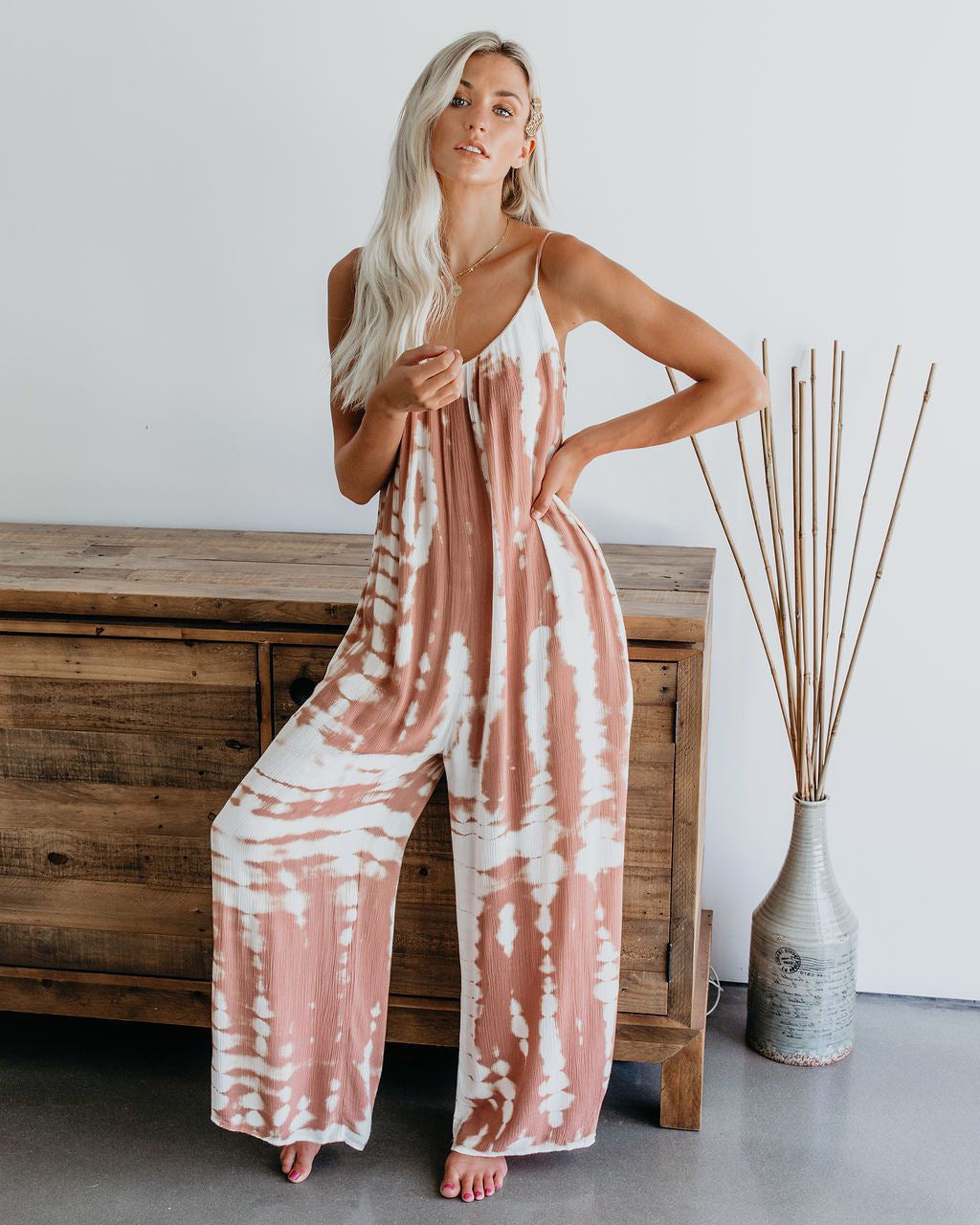 Sexy Wide-Leg Printed Jumpsuit with Strap for Women