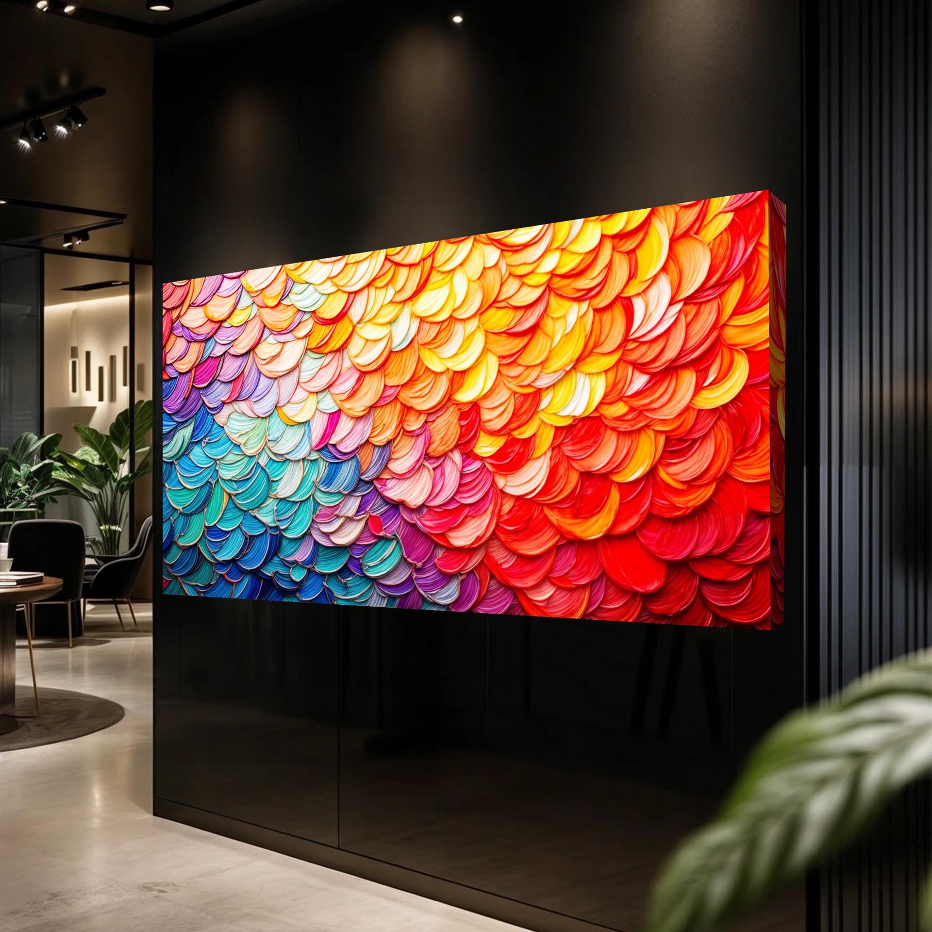 Fiery Dance Impasto Wall Art