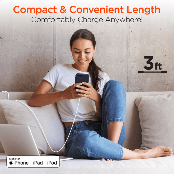 HyperGear USB to MFi Lightning Rounded Cable 3ft Bulk 200pc Pack