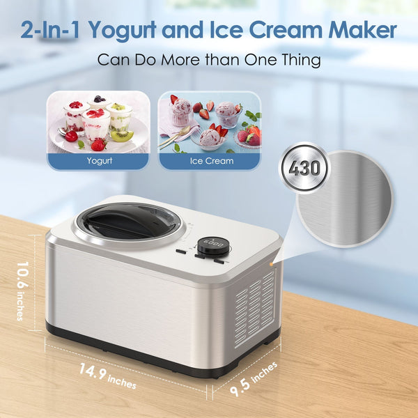 2 in 1 Ice Cream Machine for Gelato Yogurt Sorbet IC3915SY