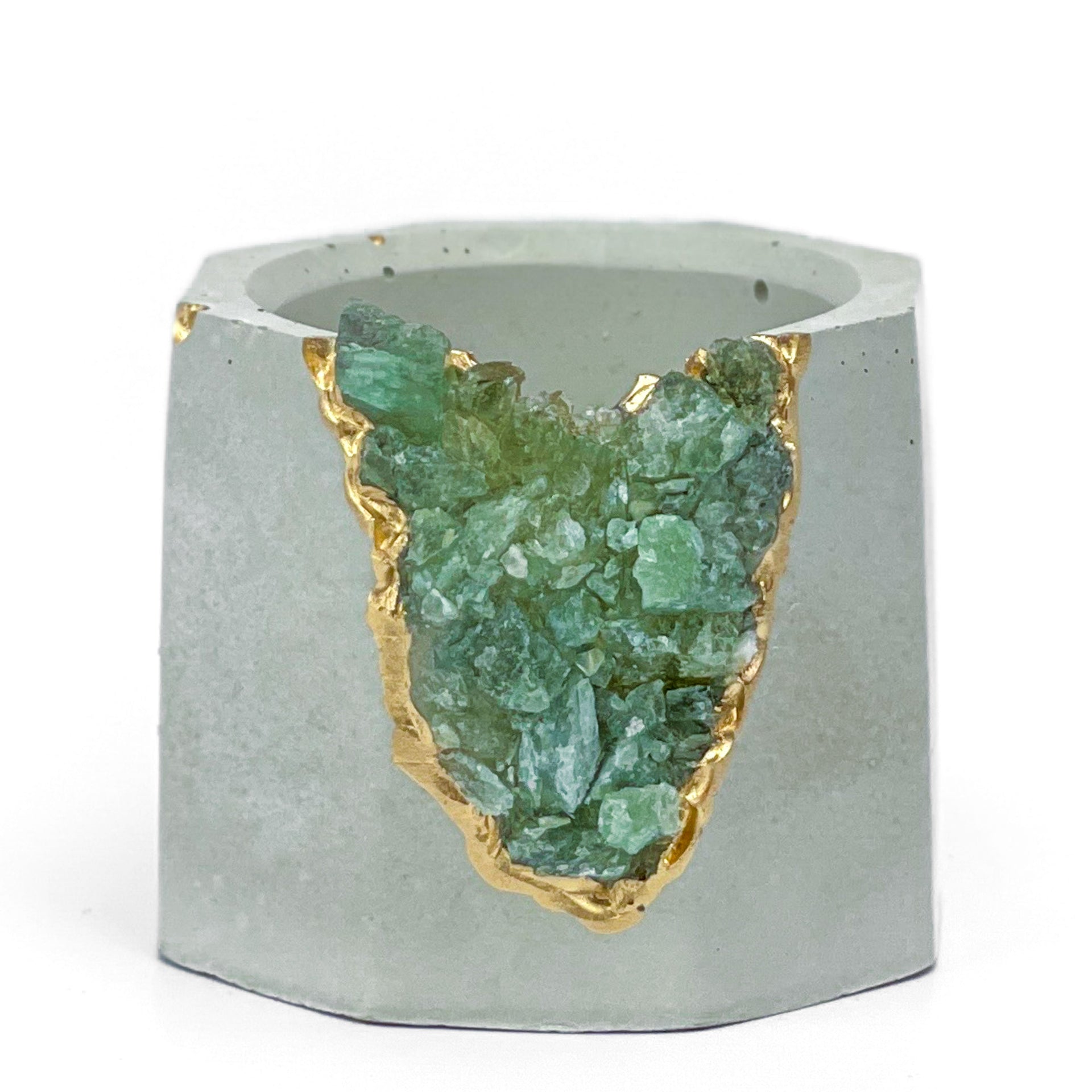 GREEN APATITE GEODE PLANTER