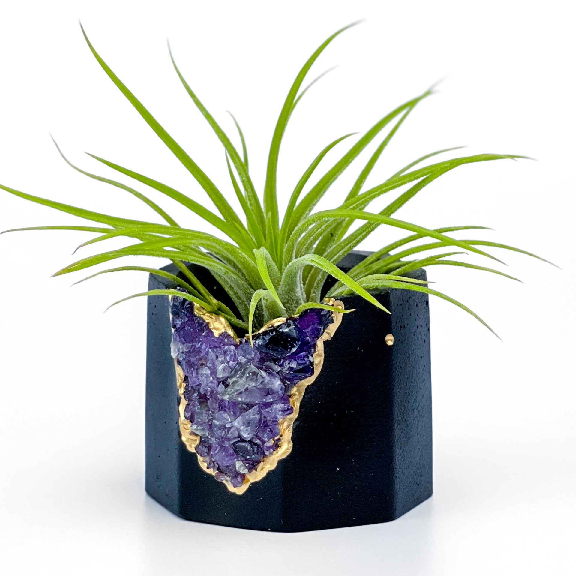 Black AMETHYST GEODE PLANTER