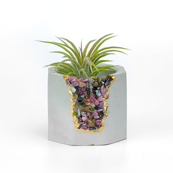 TOURMALINE GEODE PLANTER