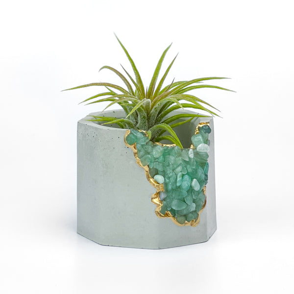 GREEN AVENTURINE GEODE PLANTER