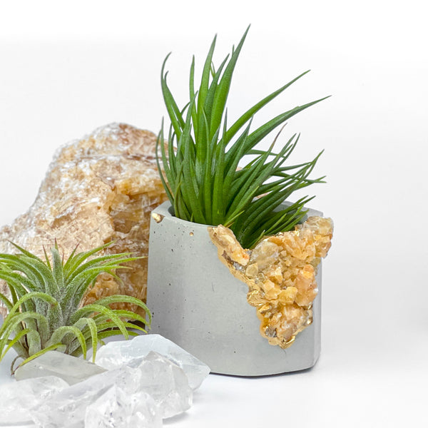 ORANGE CALCITE GEODE PLANTER
