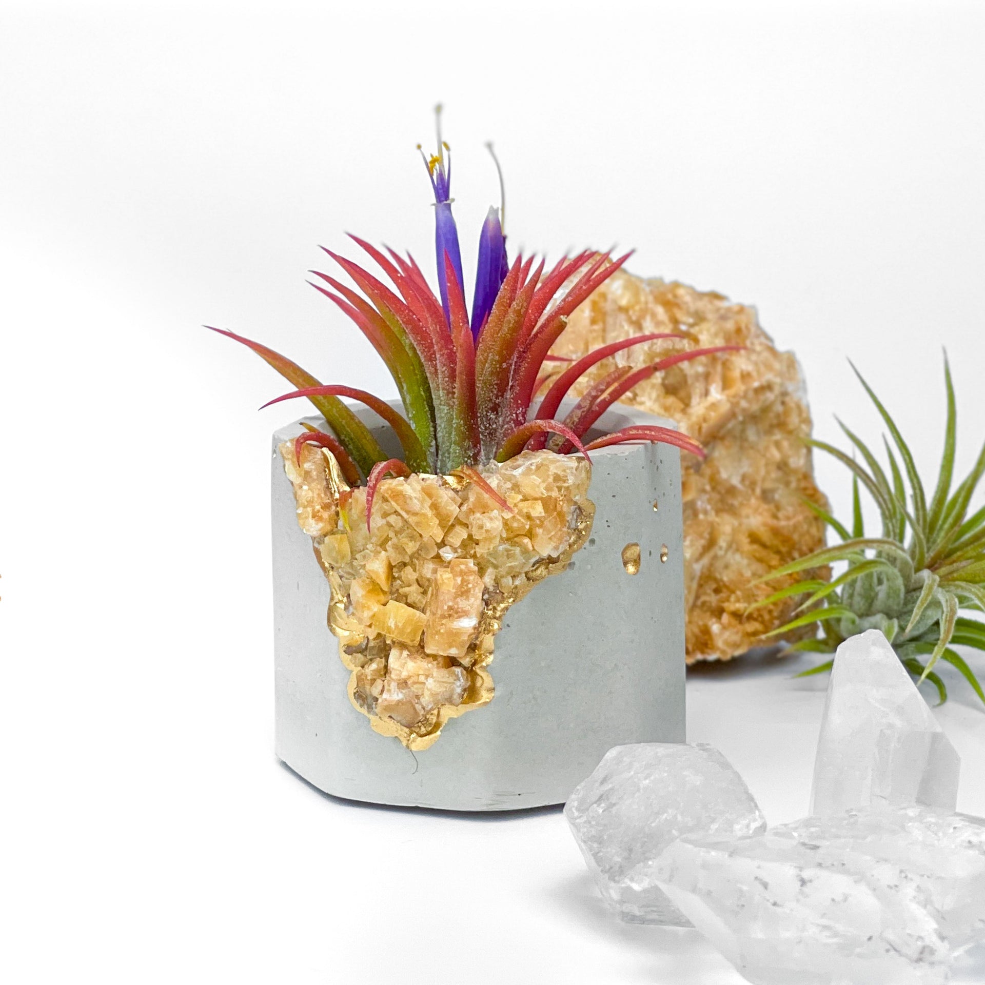 ORANGE CALCITE GEODE PLANTER