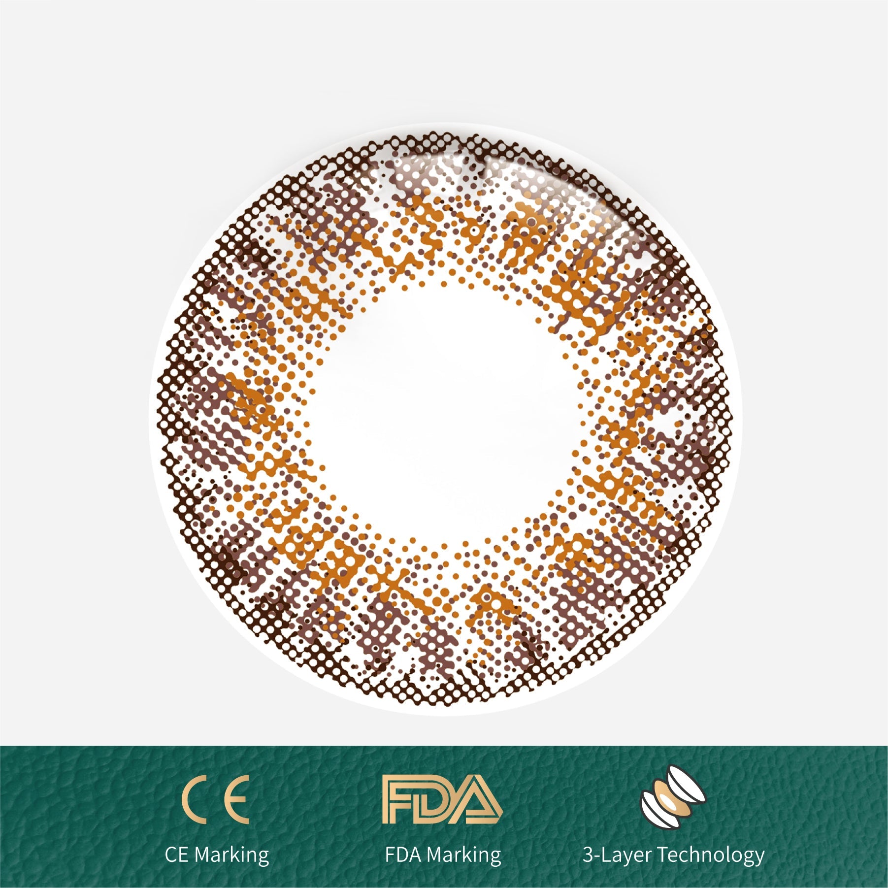 1Pcs FDA Certificate Eyes Beautiful Pupil Colorful Girl Cosplay Contact Lenses Brown(0-600°）