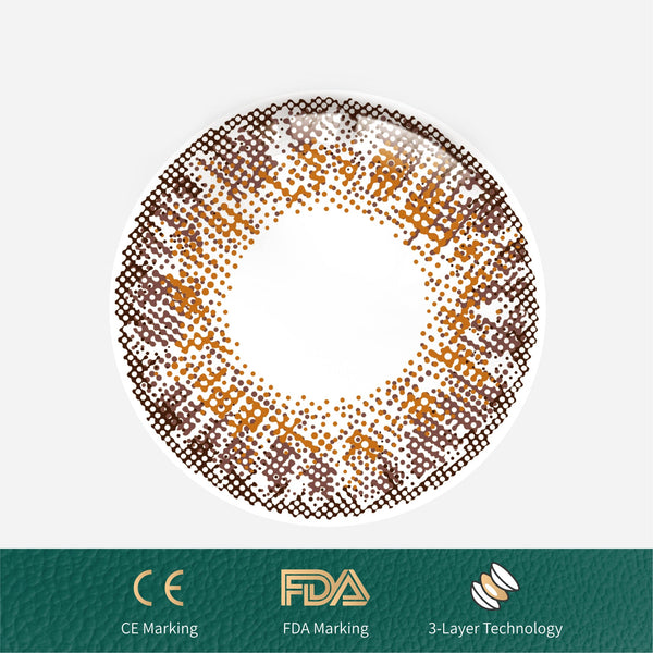 1Pcs FDA Certificate Eyes Beautiful Pupil Colorful Girl Cosplay Contact Lenses Brown(0-600°）