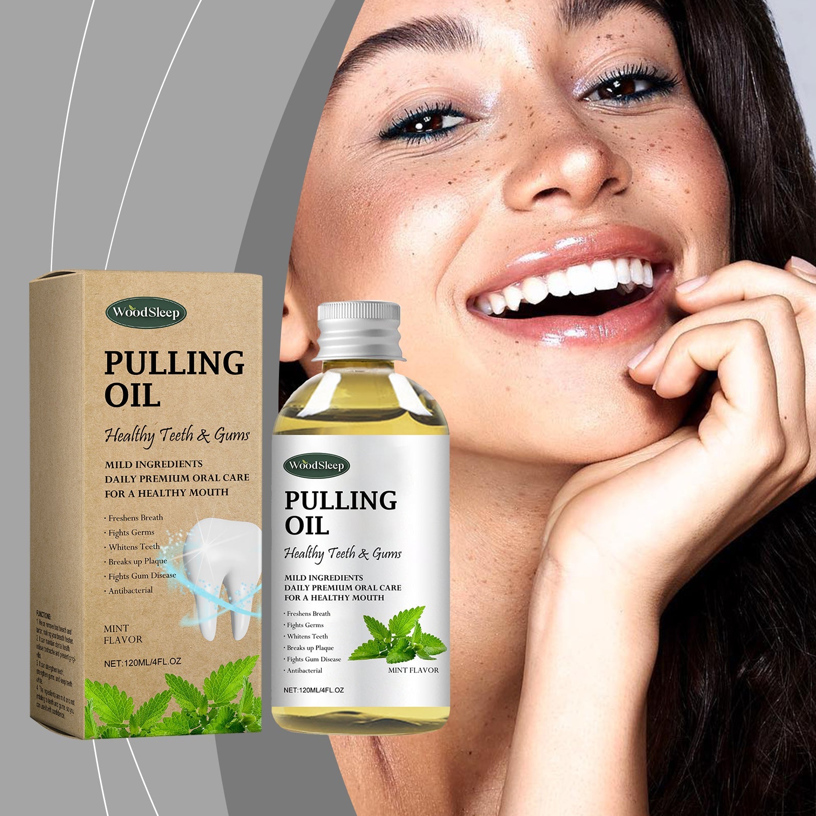 Woodsleep Coconut Mouthwash Fresh Breath Odor Gentle Care Clean Teeth Care Mouthwash