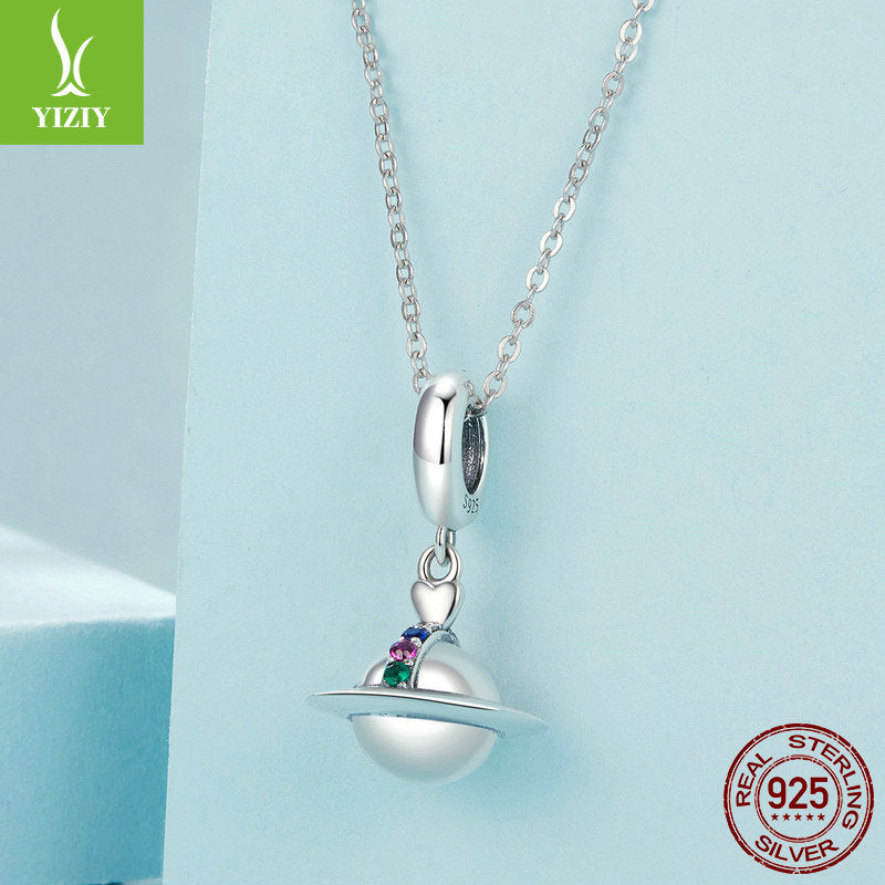 Silver Charm Original Romantic Planet DIY Pendant Accessories Personalized Niche Universe s925 Pure Silver Bracelet Beads