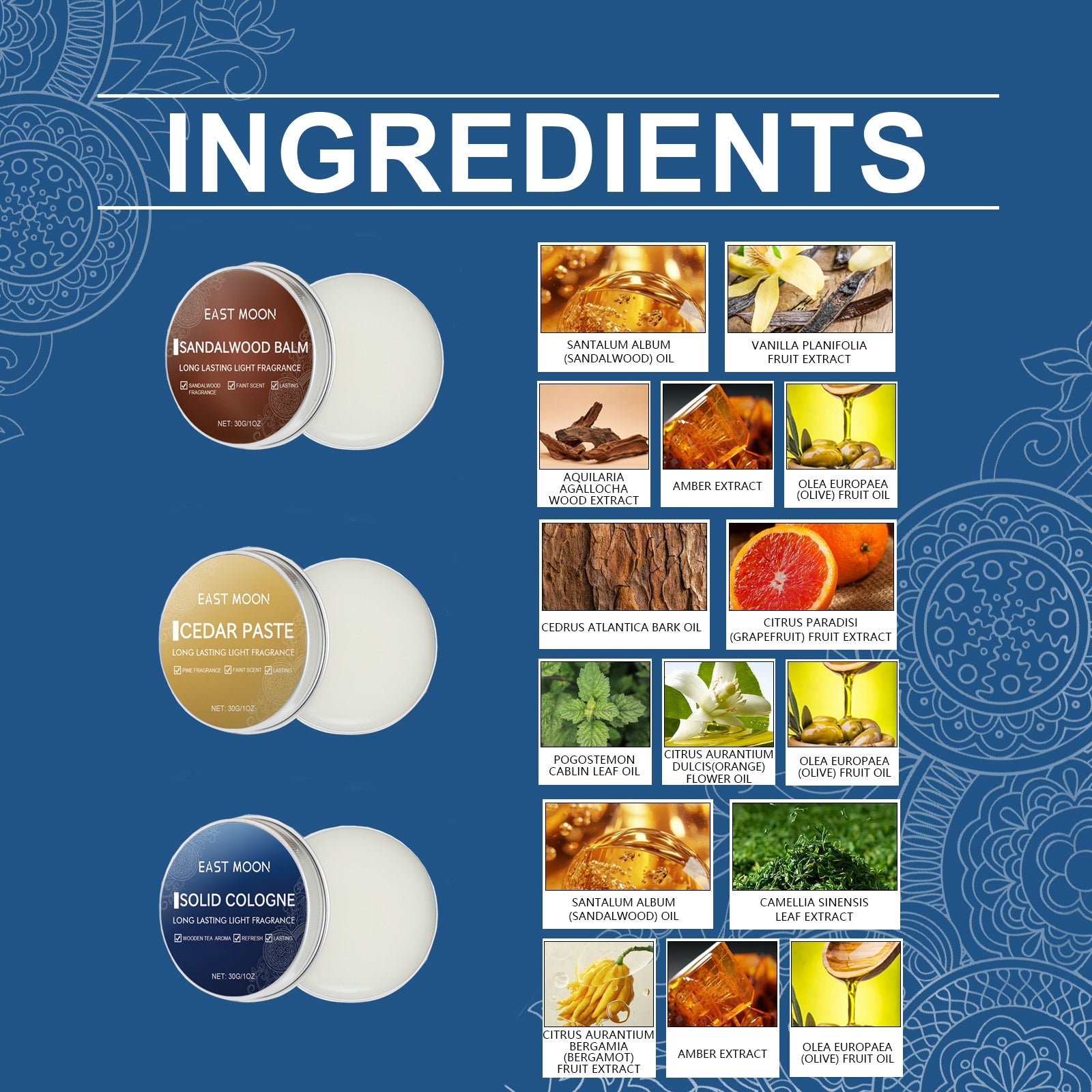 Solid Balm Men's Charm Solid Balm Fresh Natural Long-Lasting Fragrance Balm