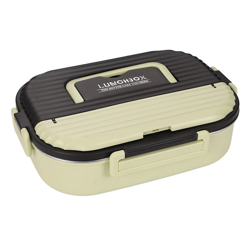 Microwaveable portable 304 stainless steel heat preservation rectangular lunch box fresh lunch box