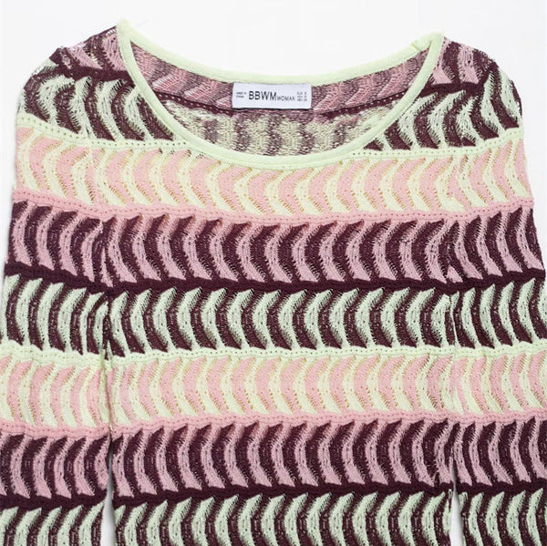 Style Women's Fashion Casual Long Sleeve Fitted Knit Dress