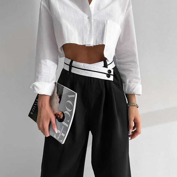 Niche Design Pants Casual Pants Autumn/Winter Versatile Wide Leg Pants Western Pants