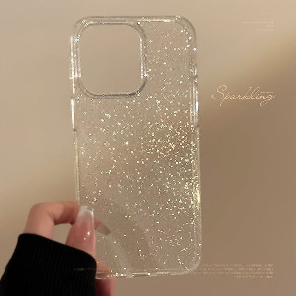 Transparent Glitter Simple Apple 14 Promax Phone Case 13 Suitable for iPhone 15 Soft Case 11 Advanced Luxury 12