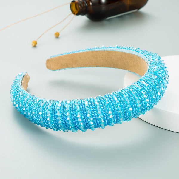 Hair Hoop Hand-woven Beaded Head Hoop Female Baroque Sponge Hair Bundle Korean Face Wash Hair Accessories