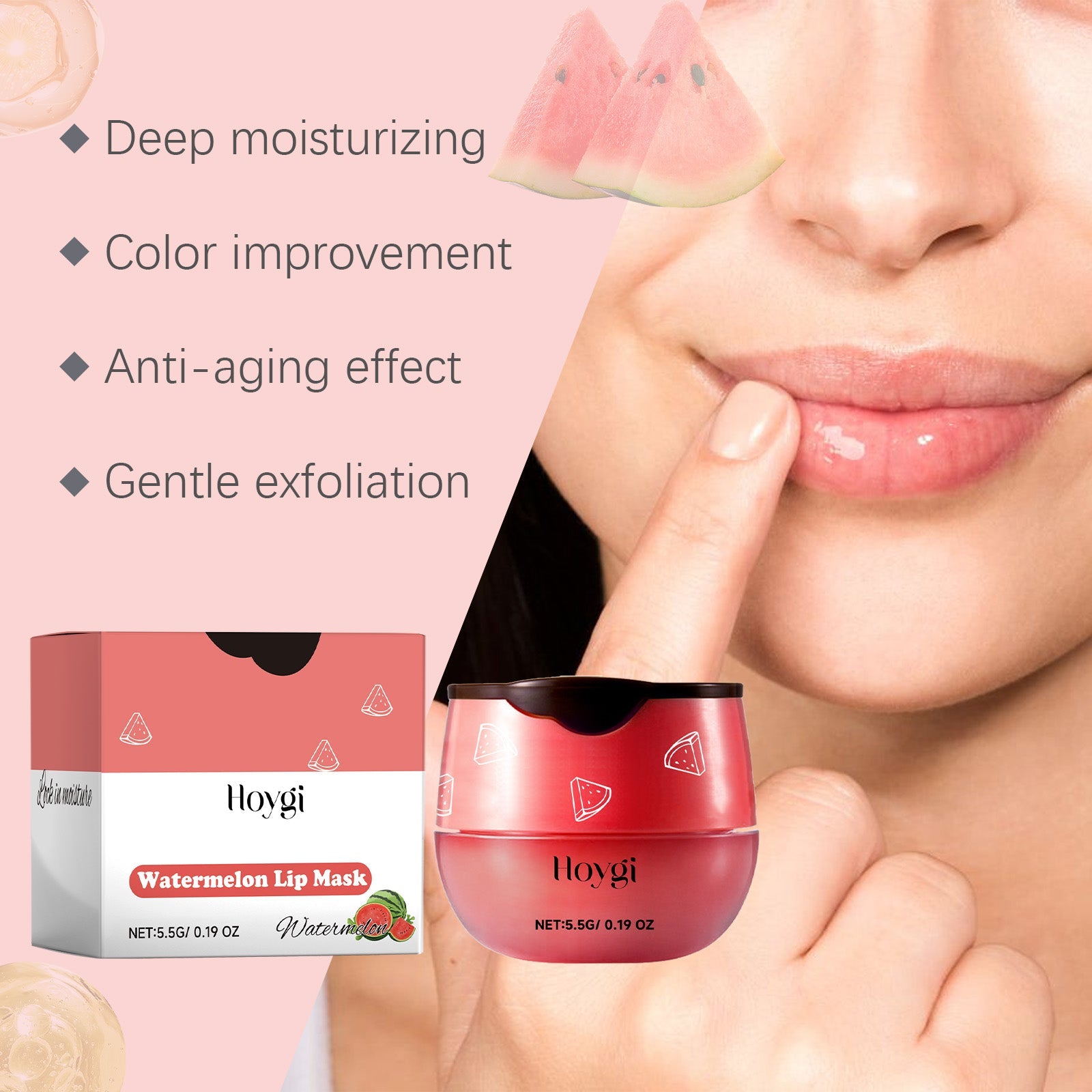 Watermelon Lip Mask, Lighten Lip Lines, Remove Dead Skin, Moisturize, Prevent Dry And Crack Lip Mask, Moisturize And Care Lip Mask