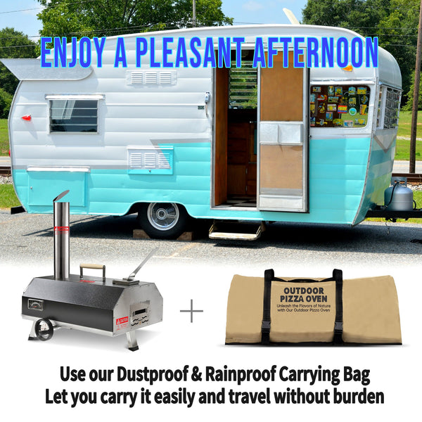 Semi-Automatic Black 12 Outdoor Pizza Oven Portable Wood Fired Pizza Oven Outdoor