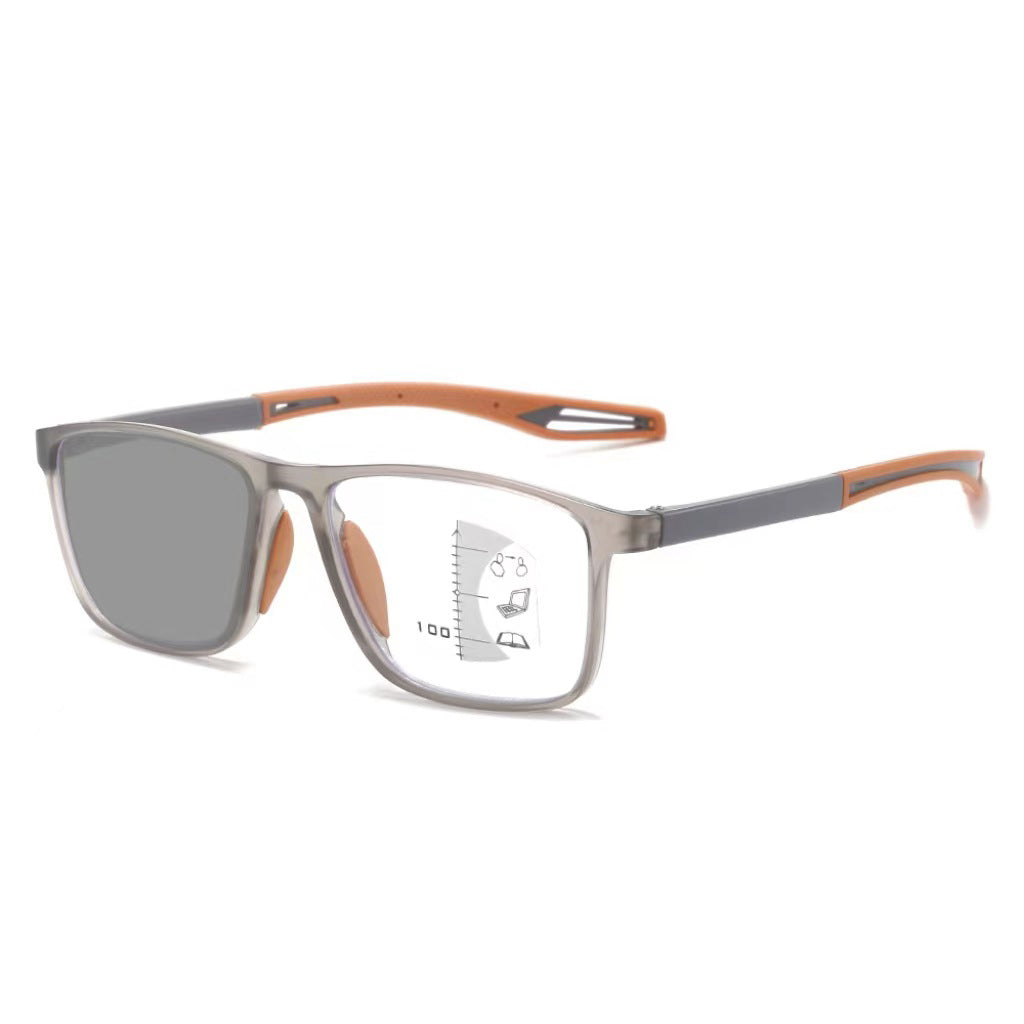 Ultralight Outdoor Photochromic Reading Glasses Fashion Trend Color Changing Progressive Multifocal Eyeglasses Finished Eyewear