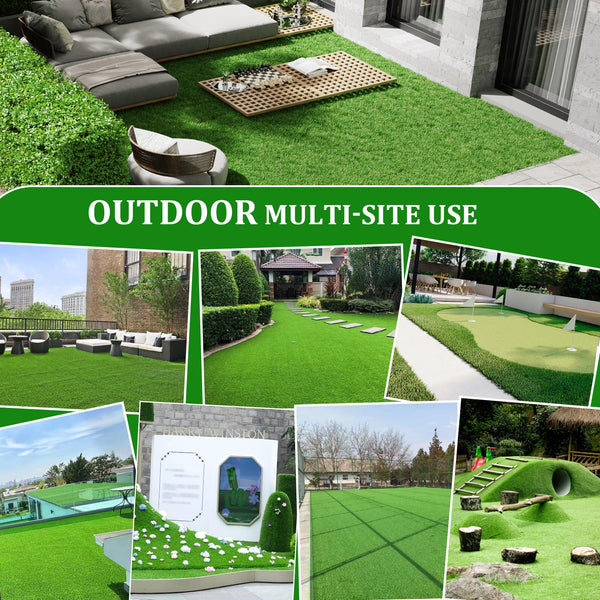 2FTX10FT Outdoor Artificial Grass Runway Blanket, Thick and Realistic Fake Grass Roll Decoration 1.38 