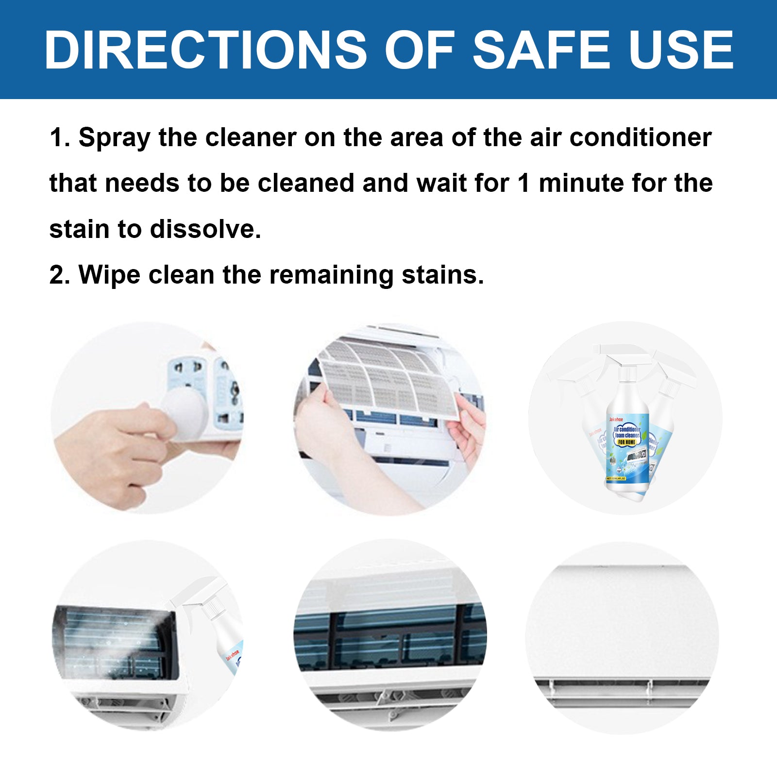 Air Conditioner Foam Cleaner For Home, Air Conditioning Purification Cleaning Decontamination Odor Removal Inside And Outside Machine Cleaning