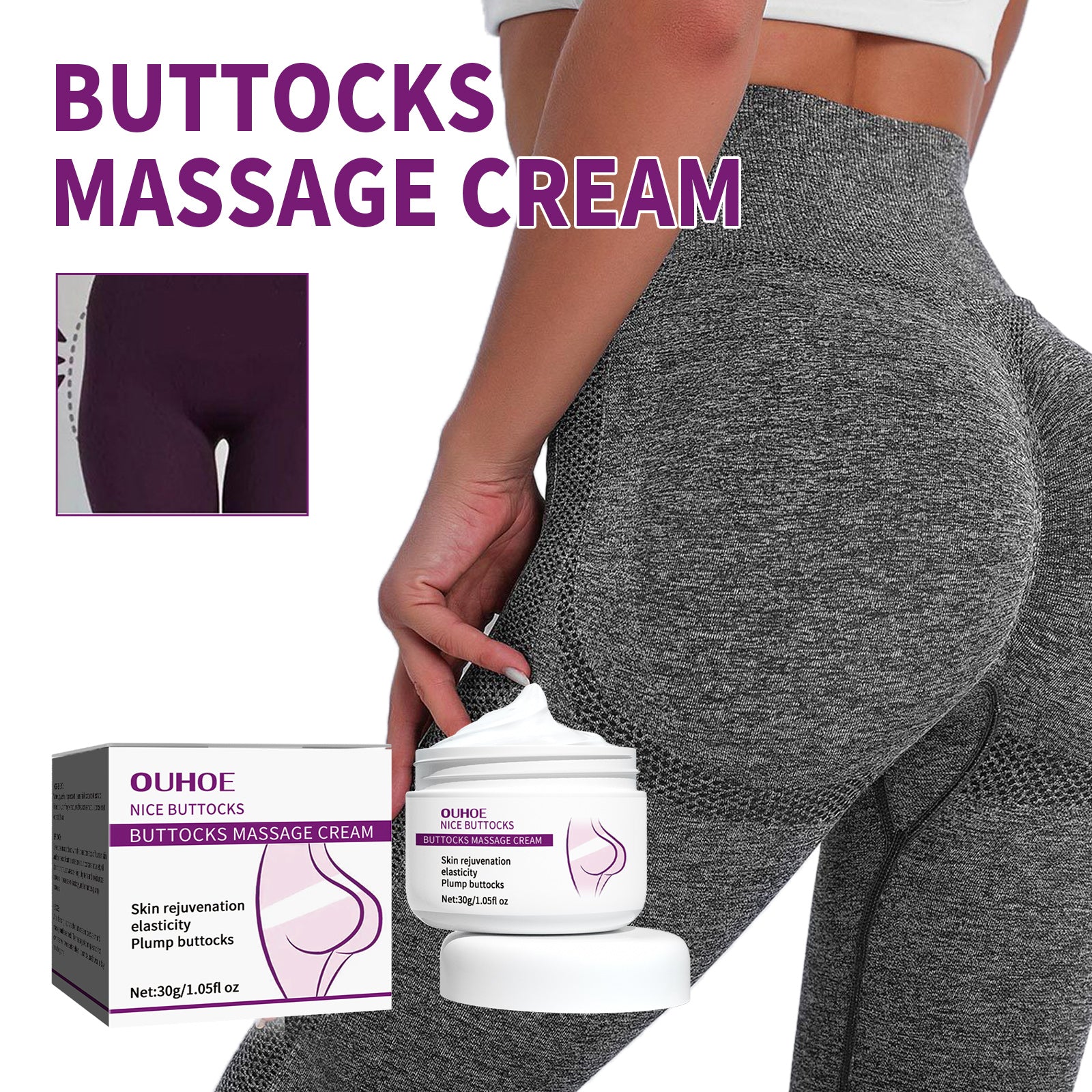 Buttocks Massage Cream, Butt Massage Treatment Firming And Toning Up Buttocks And Slimming Up Hips Cream