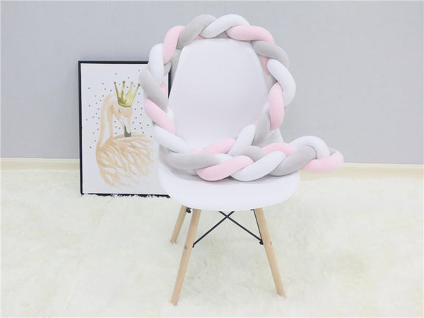 1Pcs 1M/2M/3M Baby Handmade Nodic Knot Newborn Bed Bumper Long Knotted Braid Pillow Baby Bed Bumper Knot Crib Infant Room Decor