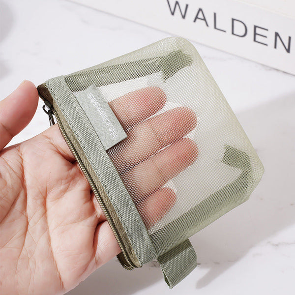 Simple three-dimensional triangle mesh coin key earphone storage bag transparent storage bag