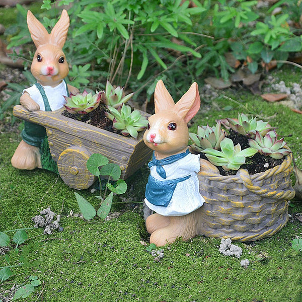 Succulent plant small flower pot rabbit flower pot resin ornament