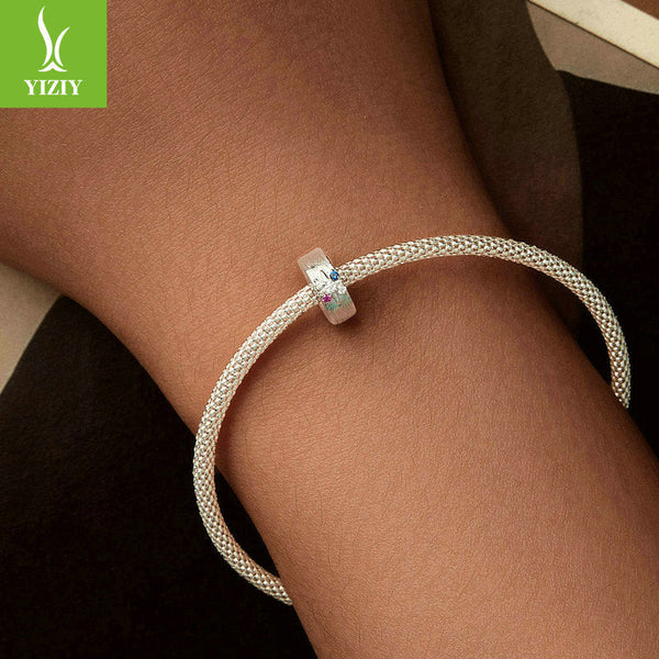 Yinziyun Original Starry Silicone Positioning DIY Bracelet with Separated Beads, niche s925 Silver Brushing Effect Bracelet Beads