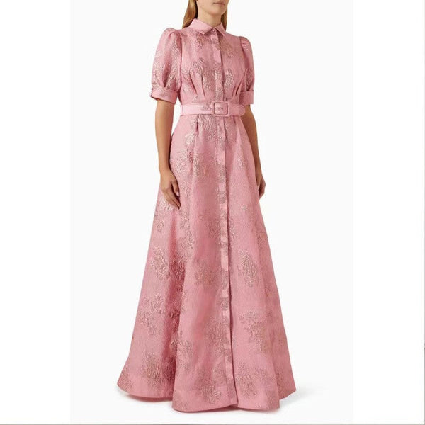 Elegant French Style Dress Vintage Charm Fashion Fitted Long Dress