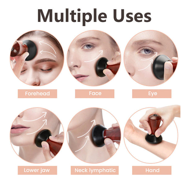 Hot Compress Bian Stone Facial Gua Sha V Face Massager Guasha Stone Wrinkle Remover Face Stone Massager