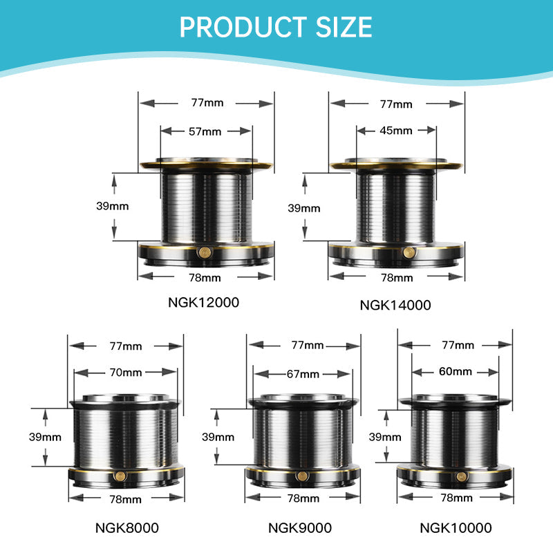 17+1BB 8000-14000 Series Aluminum Alloy Spool Fishing Reel, 4.8:1 Gear Ratio, Durable Long Casting for Baitcasting