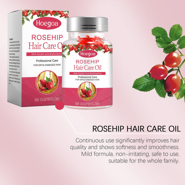 Rose Hip Oil Hair Care Capsule Scalp Massage Dry Hair Smooth Moisturizing Soft Hair Care Capsule