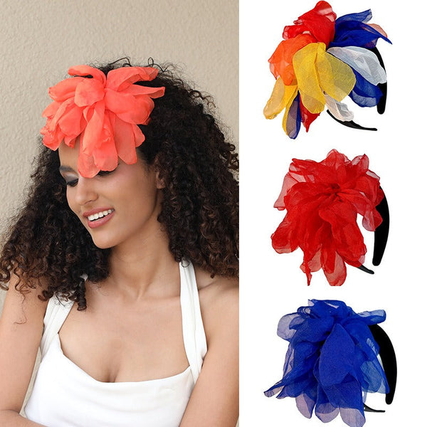 Handmade European and American headbands with versatile fabric flower hair accessories