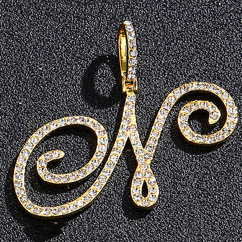 Hip hop accessories grass letter pendant melon seed buckle Cuban chain accessory