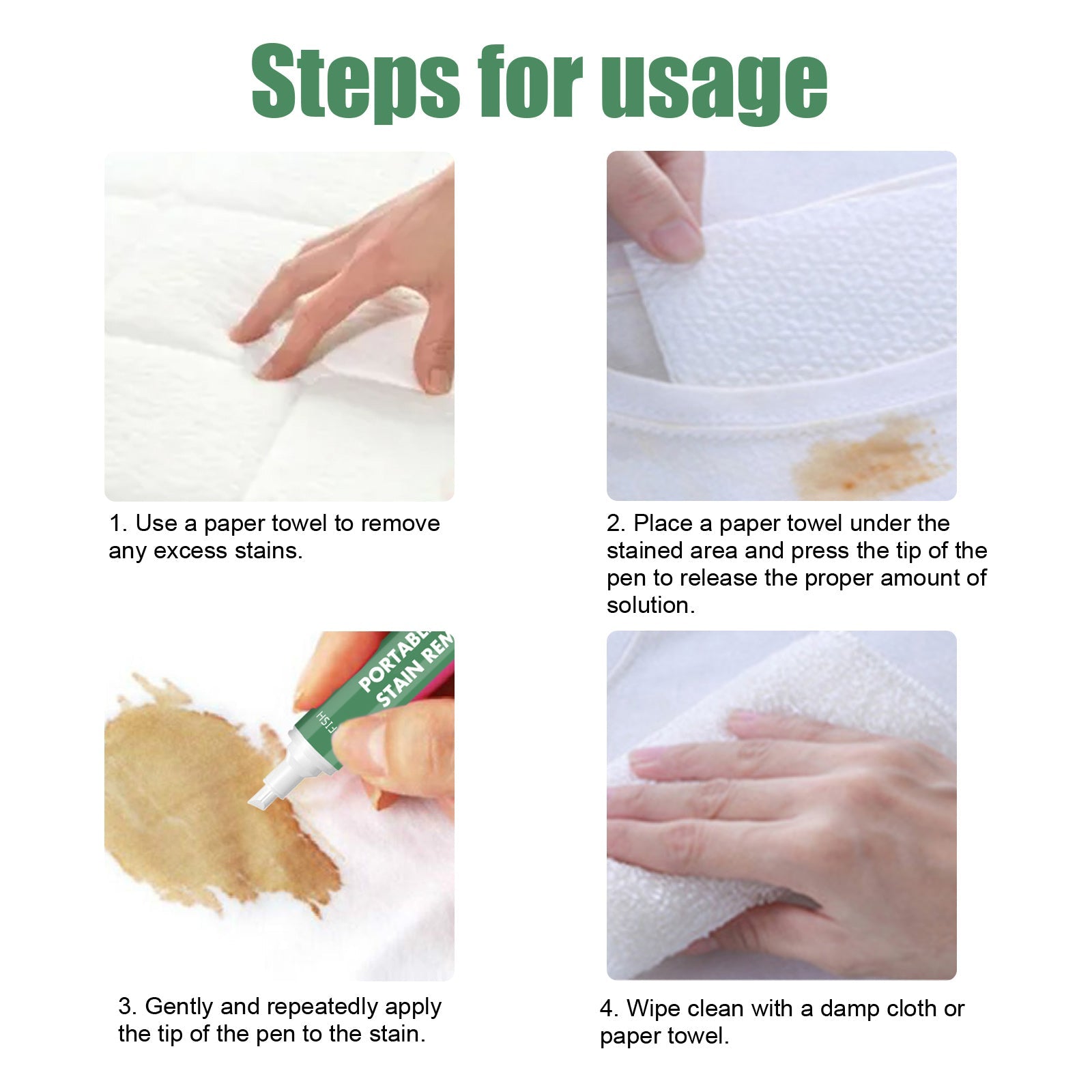 Portable Precision Stain Remover Pen, Free Wash Remove Oil Stains Yellow Clothes Clean And Decontamination Pen