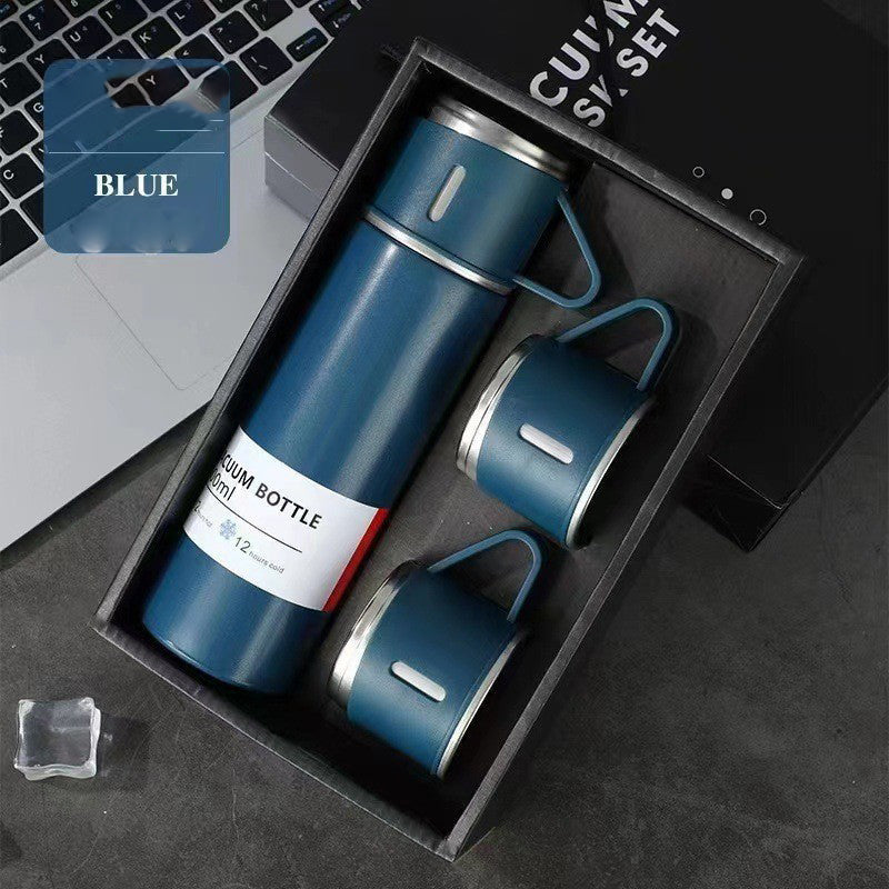 A cup of three-lid thermos cup portable fashion gift box set stainless steel cup
