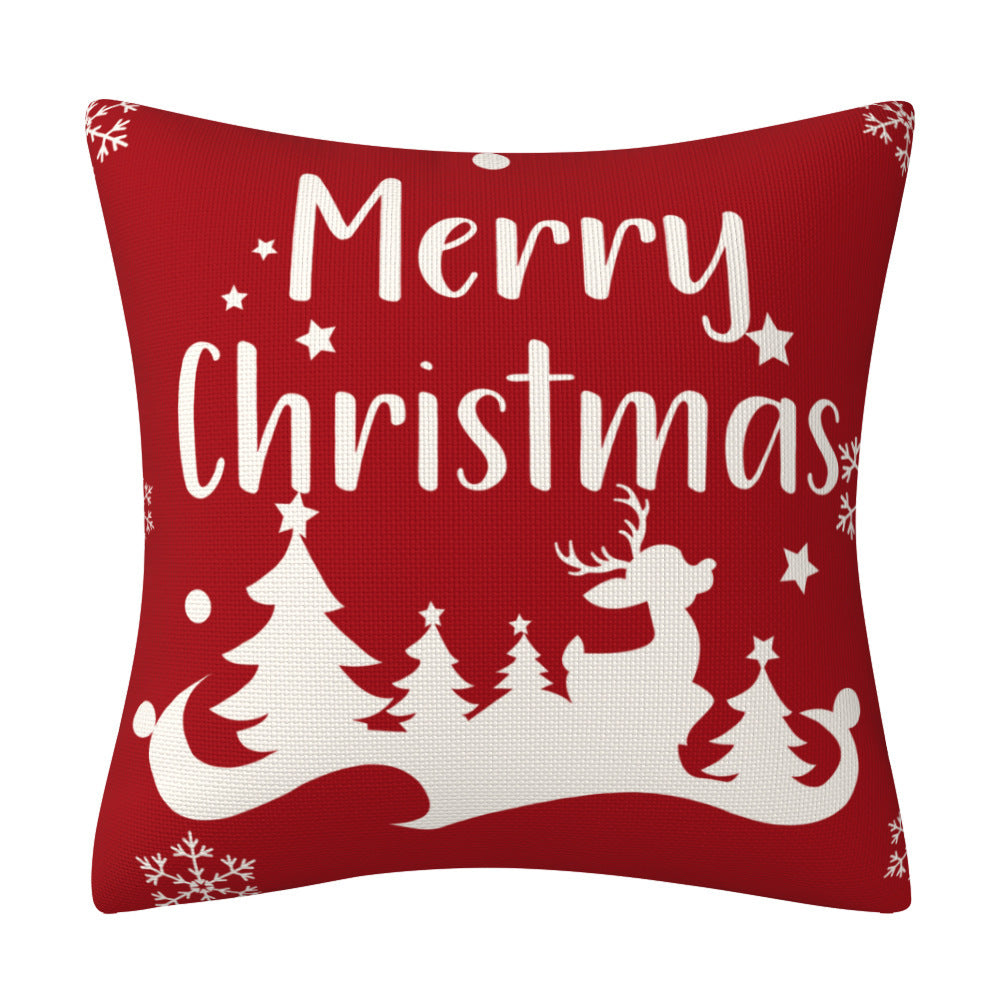 Red Christmas Snowflake Pillow Cover Amazon Home Sofa Cushion Cover Holiday Decoration Pillow