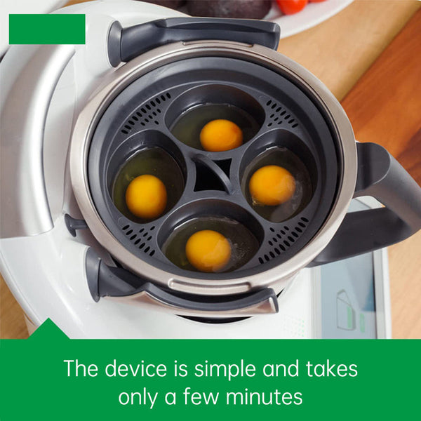 Kitchen Egg Steamer Food PP Egg Holder 4-Hole Egg Steamer High Temperature Resistant Egg Boiler