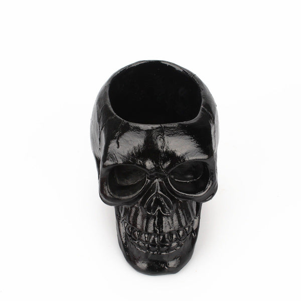 Black Skull Storage Pen Holder for Human Skull Makeup Pen