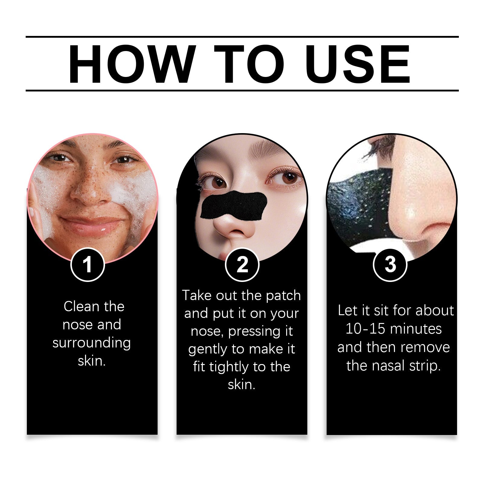 Charcoal Pore-Clearing Nasal Patch Clean Blackhead Acne Pore-Tightening Nasal Patch