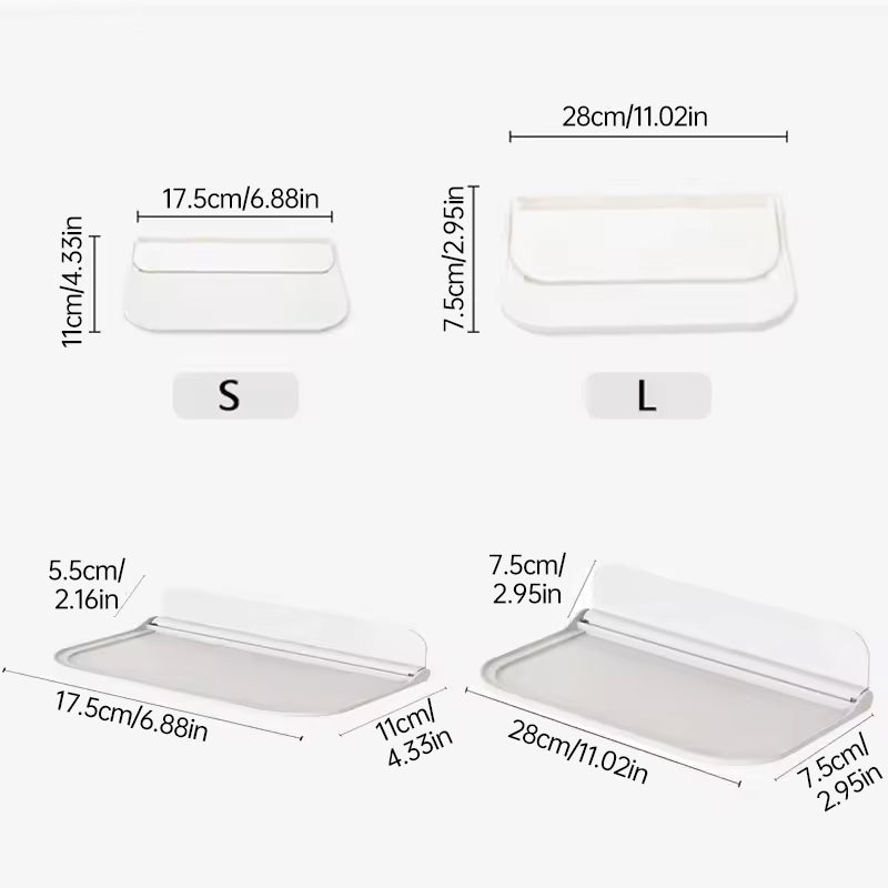 New Foldable Punch - Free Wall - mounted Plastic Floating Shelf for Bathroom and Toilet, Ideal for Towel and Clothes Storage