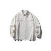 Pocket casual workwear shirt men's loose long sleeved shirt