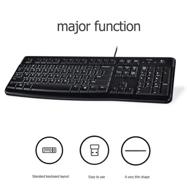 Logitech K120 wired keyboard notebook desktop computer office home USB office desktop waterproof