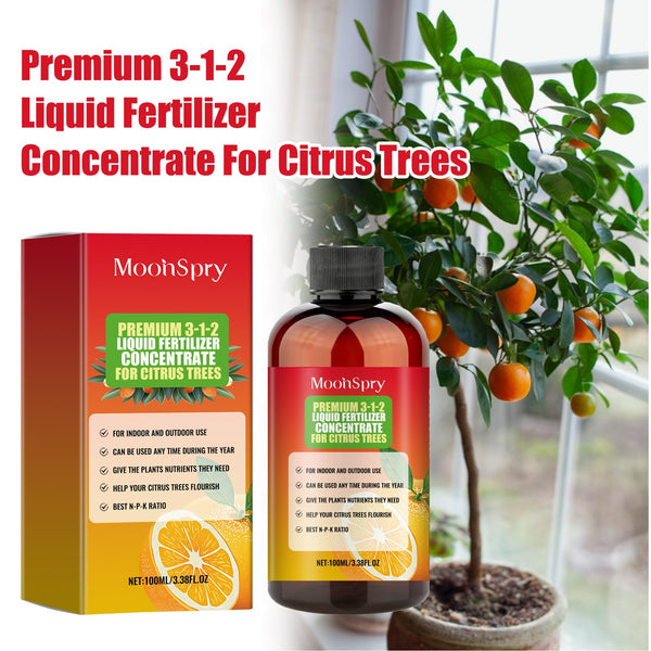 Premium 3-1-2 Liquid Fertilizer Concentrate For Citrus Trees, Orange Fruit Tree Plant Root Green Leaf Beauty Fruit Growth Nutrient Solution