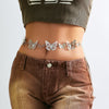 Creative exaggeration metal single-layer pants chain body chain hip-hop punk butterfly tassel waist chain